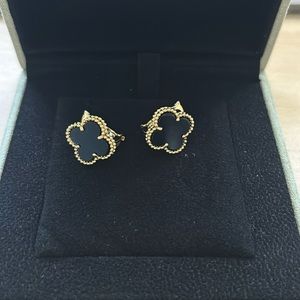 Van cleef black onxy earrings